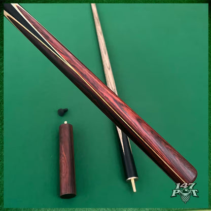 58" ¾ Joint Handmade Ash 9.5mm Tip Snooker/Pool Cue - Rubywood