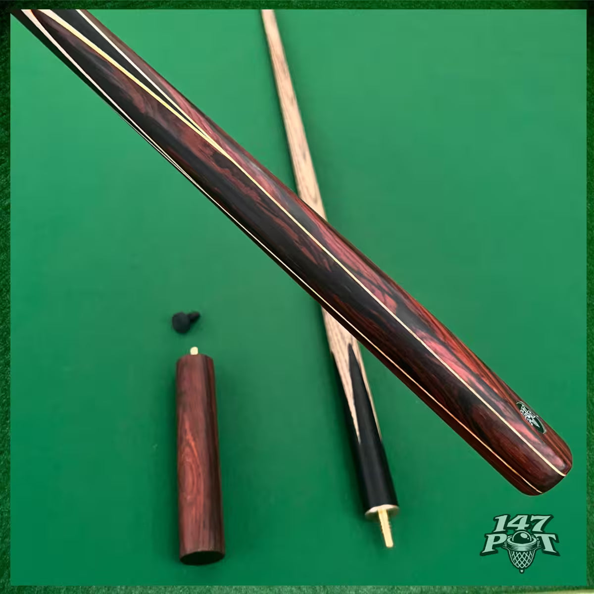 58" ¾ Joint Handmade Ash 9.5mm Tip Snooker/Pool Cue - Rubywood
