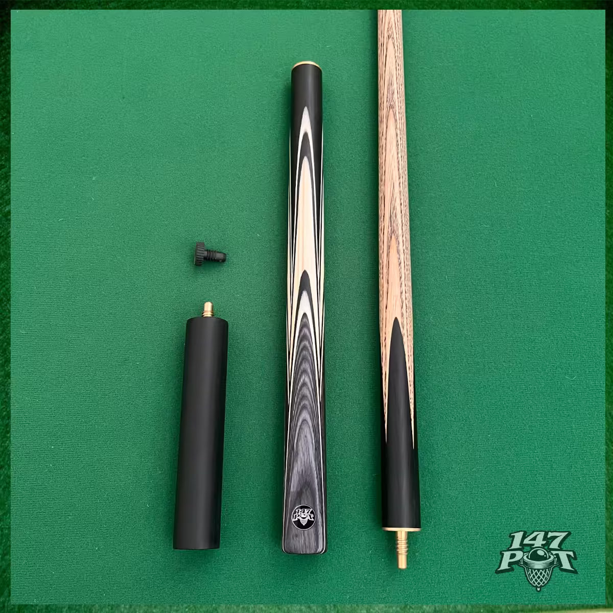 58" ¾ Joint Handmade Ash 9.5mm Tip Snooker/Pool Cue - Shadowcrest