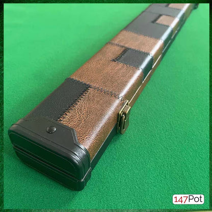 hard snooker cue case brown and black blocks