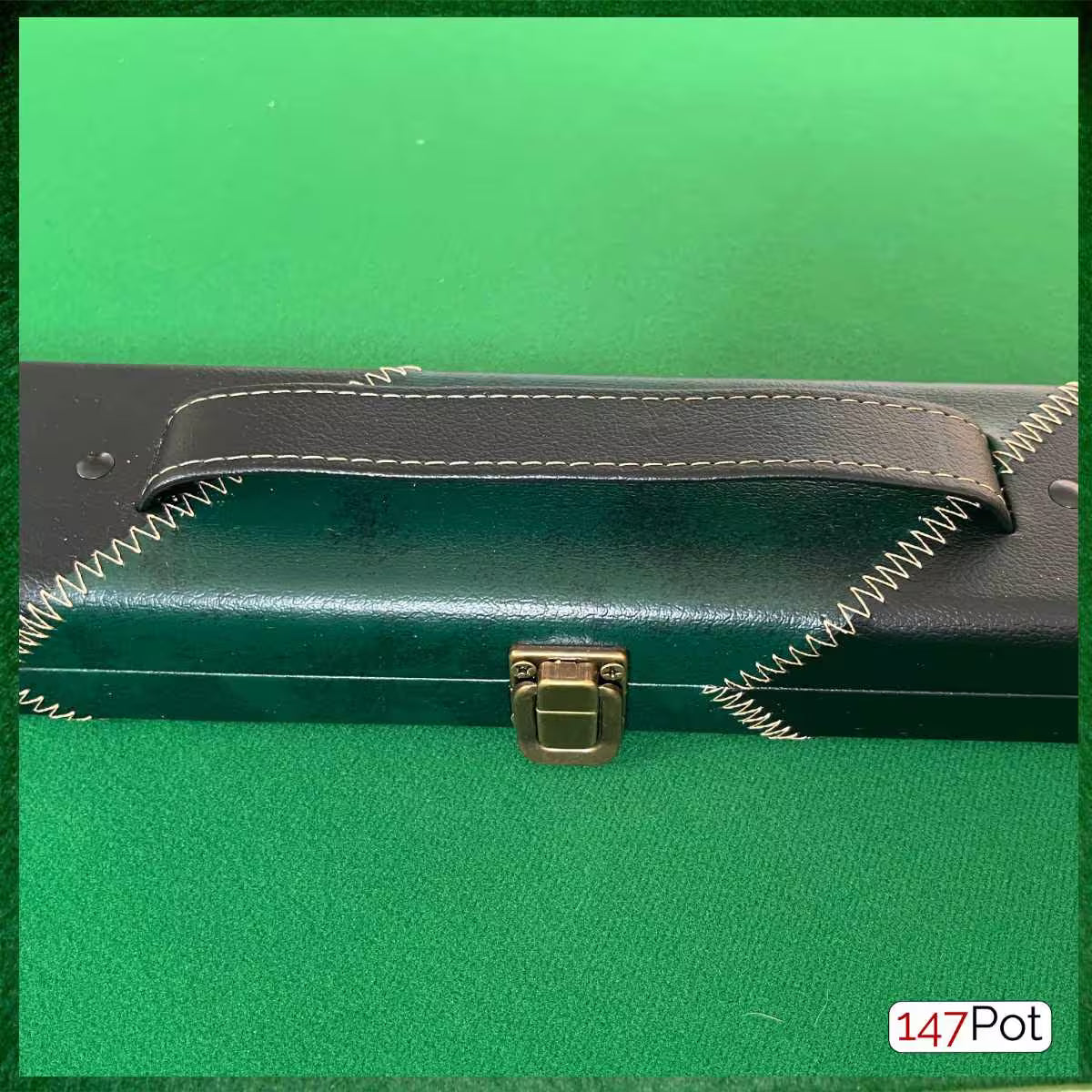 snooker cue case angled pattern green and black