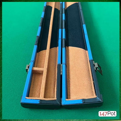 147 pot blue hard snooker cue case with chalk compartment