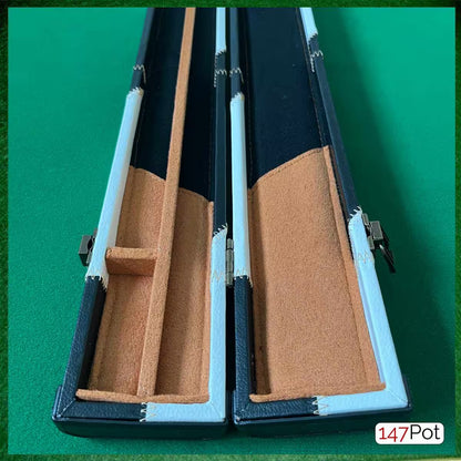 147 pot snooker cue case black and white with chalk compartment