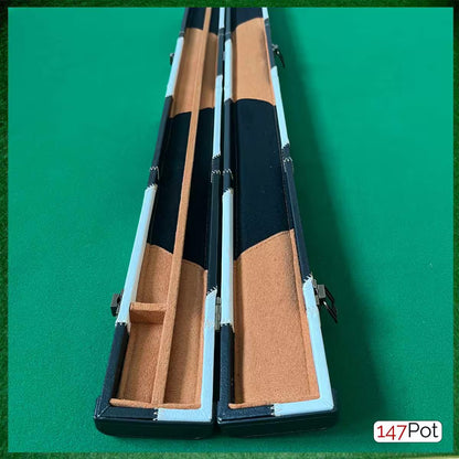 pool or snooker hard cue case with accessories compartment