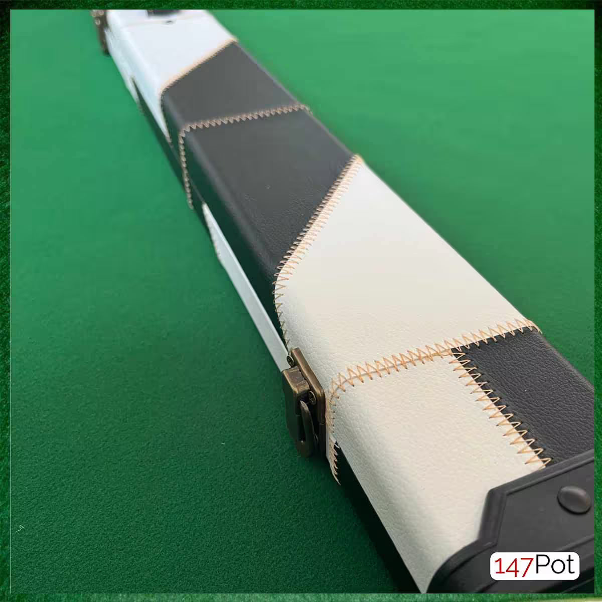 147 pot black white snooker cue case 2 piece cue