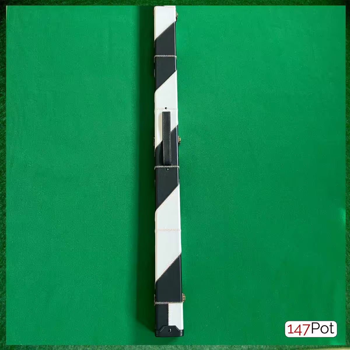 black and white angle pattern snooker cue case from 147 pot uk