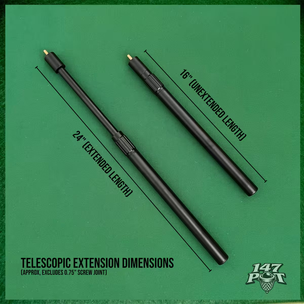 Telescopic Snooker Cue Extension – Adjustable 16” to 24”