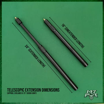 Telescopic Snooker Cue Extension – Adjustable 16” to 24”