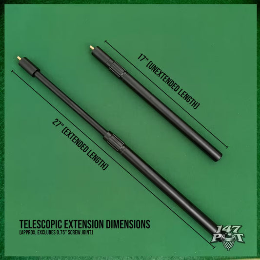 Telescopic Snooker Cue Extension – Adjustable 17” to 27”