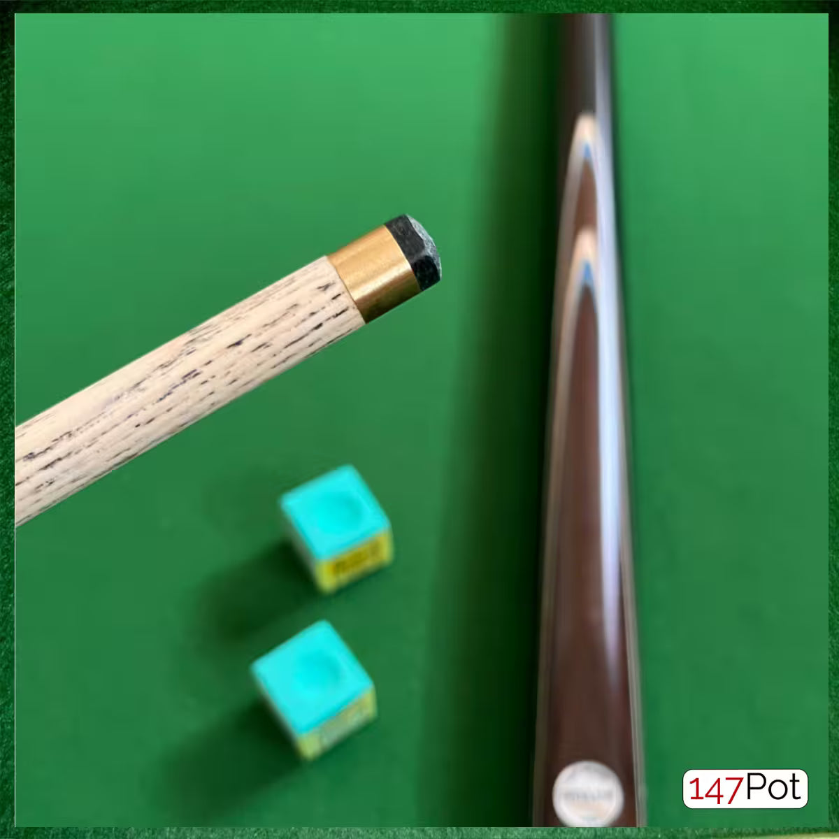 57" 2-Piece Handmade Ash 9.5mm Tip Exotic Splice Snooker Pool Cue - Pathline Series