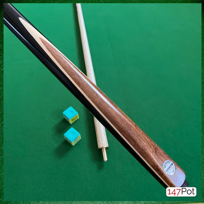 58" 2-Piece Handmade Ash 9.5mm Tip Walnut Splice Snooker Pool Cue - Pathline Series