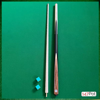 58" 2-Piece Handmade Ash 9.5mm Tip Walnut Splice Snooker Pool Cue - Pathline Series