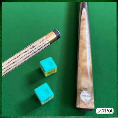 58" 2-Piece Handmade Ash 9.5mm Tip Burl Splice Snooker Pool Cue - Pathline Series