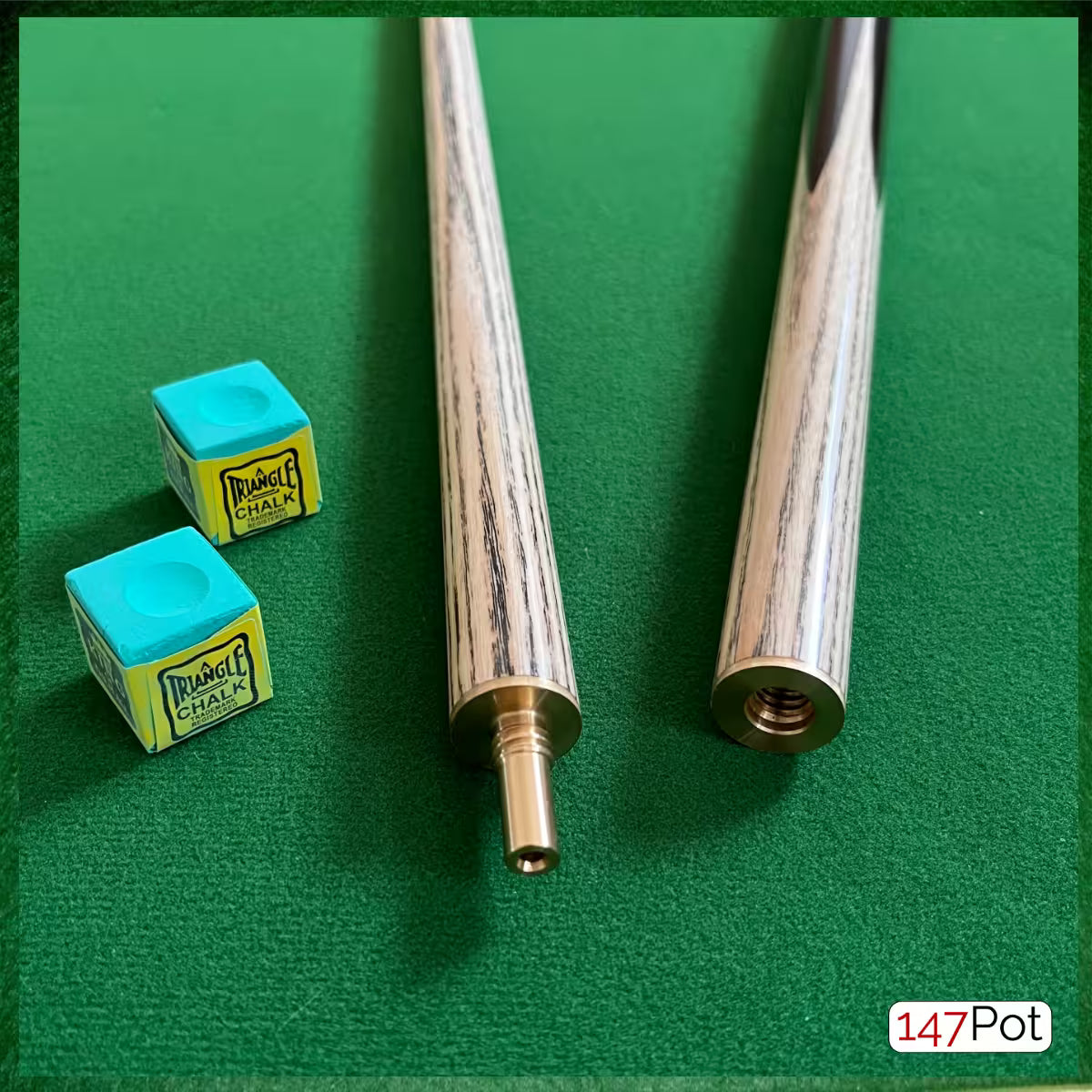 58" 2-Piece Handmade Ash 9.5mm Tip Burl Splice Snooker Pool Cue - Pathline Series