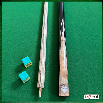 58" 2-Piece Handmade Ash 9.5mm Tip Burl Splice Snooker Pool Cue - Pathline Series
