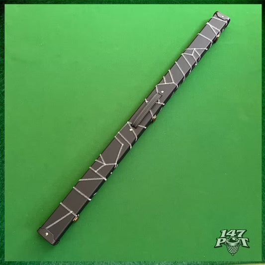 Black & White Laced Leatherette 3/4 Length 57/58" Snooker/Pool Cue Case :: Max 117cm Shaft