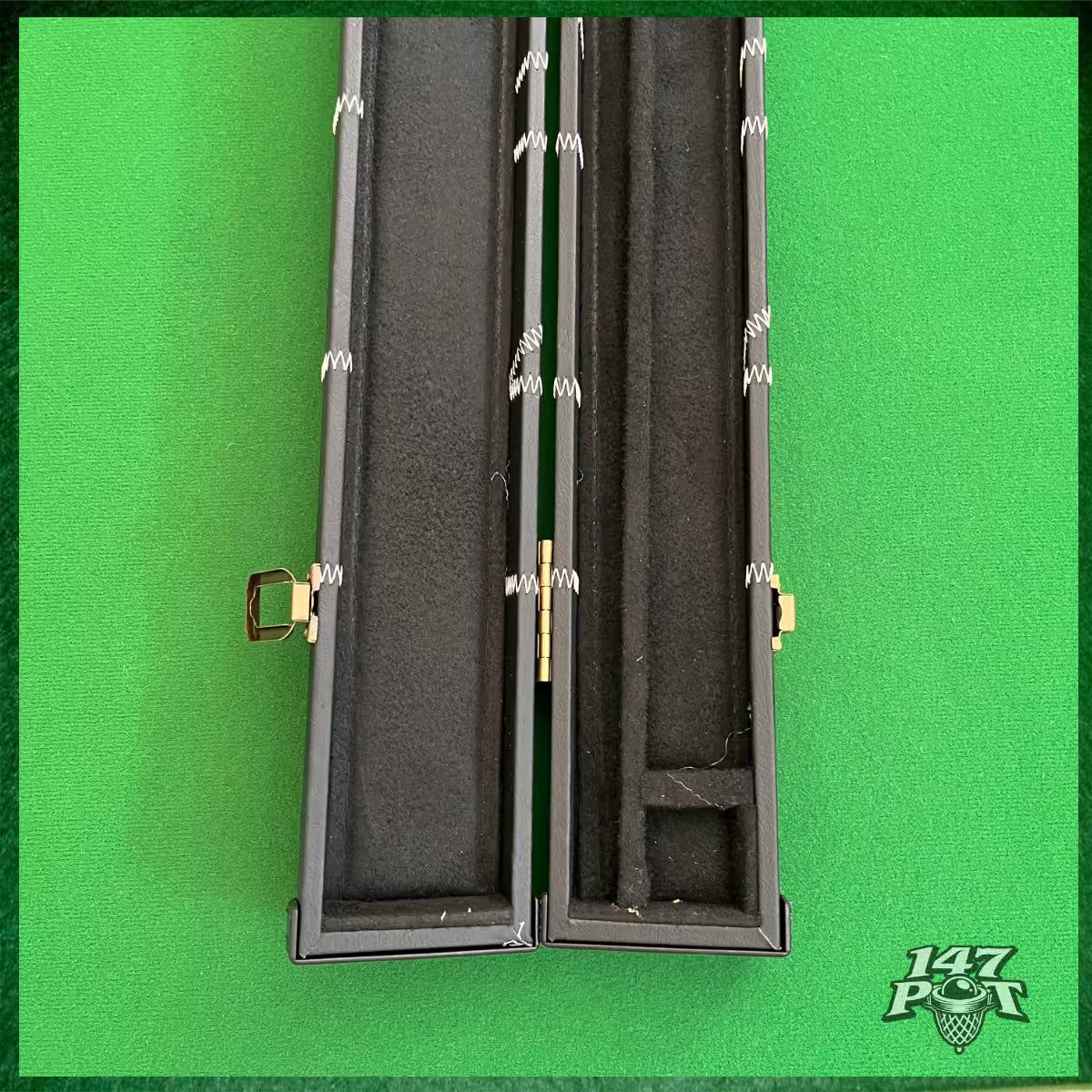 Black & White Laced Leatherette 3/4 Length 57/58" Snooker/Pool Cue Case :: Max 117cm Shaft