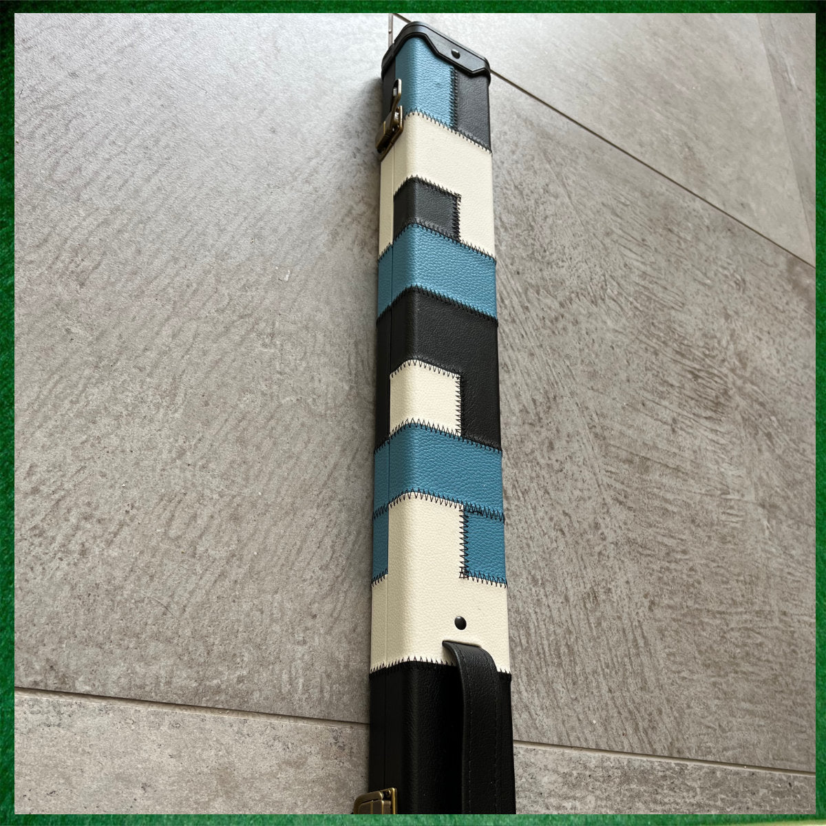 57" Snooker/Pool Cue + Case + Extensions Bundle :: Sleek Black & Blue Style