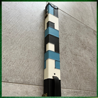 57" Snooker/Pool Cue + Case + Extensions Bundle :: Sleek Black & Blue Style