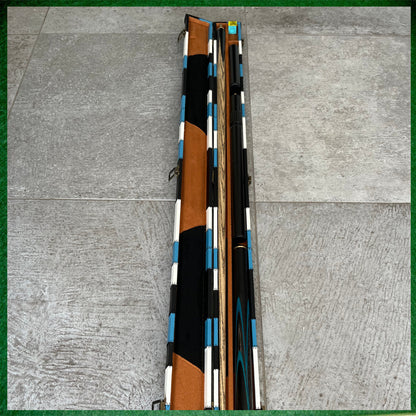 57" Snooker/Pool Cue + Case + Extensions Bundle :: Sleek Black & Blue Style