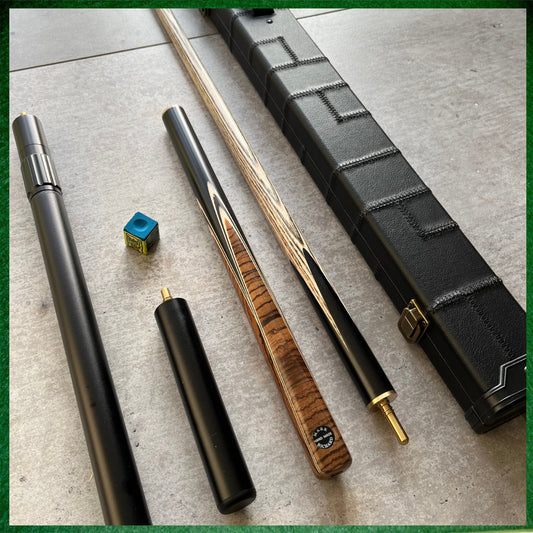 57" Snooker/Pool Cue + Case + Extensions Bundle :: Premium Dark Tan Style