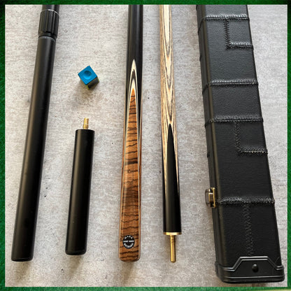 57" Snooker/Pool Cue + Case + Extensions Bundle :: Premium Dark Tan Style