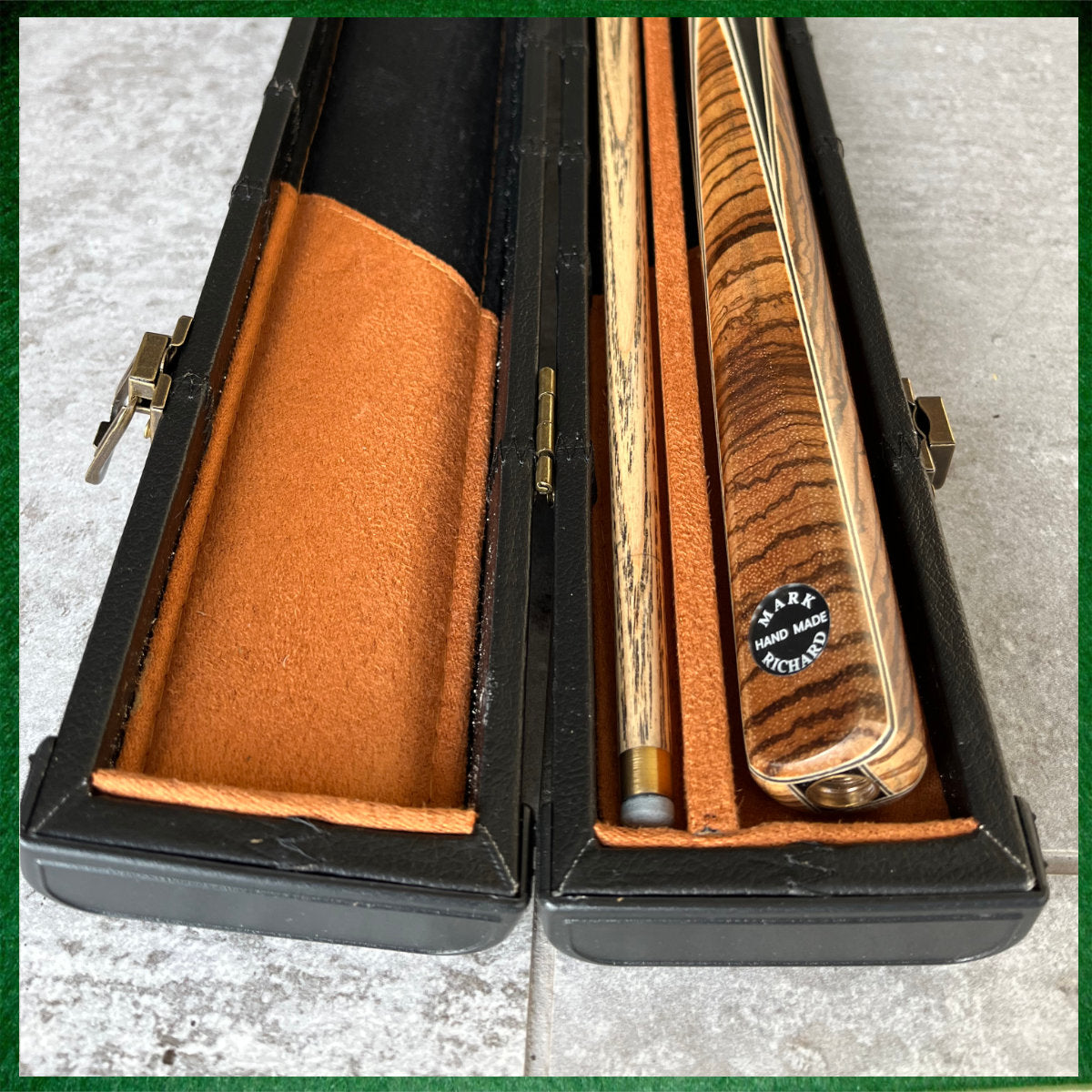 57" Snooker/Pool Cue + Case + Extensions Bundle :: Premium Dark Tan Style