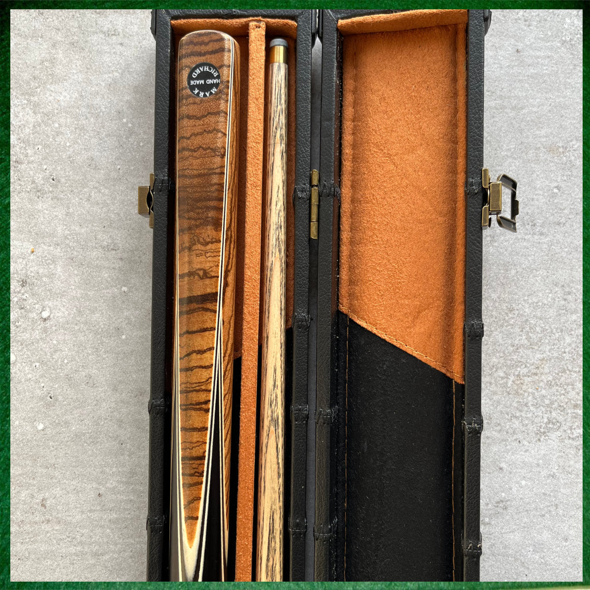 57" Snooker/Pool Cue + Case + Extensions Bundle :: Premium Dark Tan Style