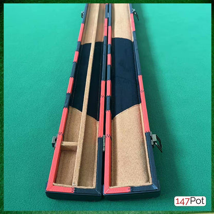 Red & Black Block Patchwork Leatherette 3/4 Length 57/58" Snooker/Pool Cue Case