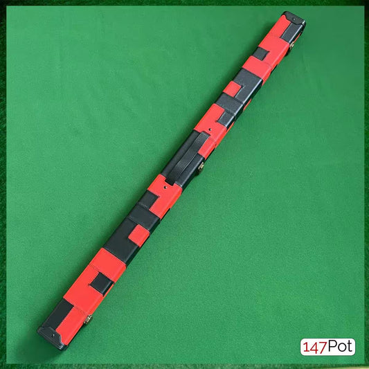 Red & Black Block Patchwork Leatherette 3/4 Length 57/58" Snooker/Pool Cue Case