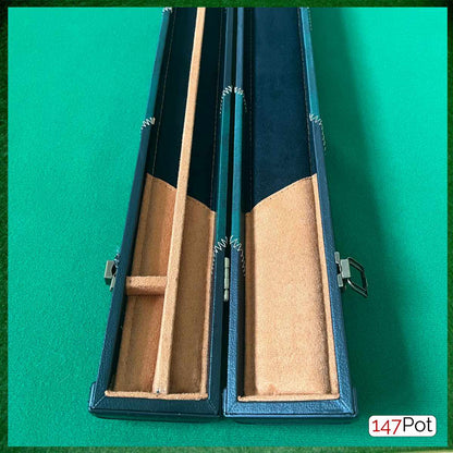Green & Black Angled Patchwork Leatherette 3/4 Length 57/58" Snooker/Pool Cue Case