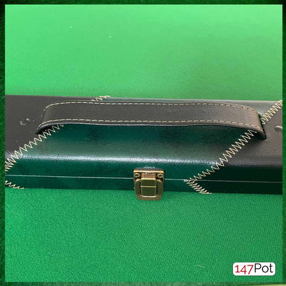 Green & Black Angled Patchwork Leatherette 3/4 Length 57/58" Snooker/Pool Cue Case