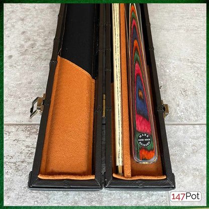 57" Snooker/Pool Cue + Case + Extensions Bundle :: Rainbow Multicolour
