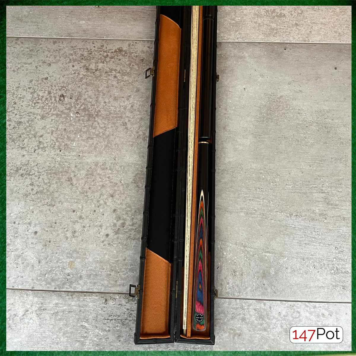 57" Snooker/Pool Cue + Case + Extensions Bundle :: Rainbow Multicolour