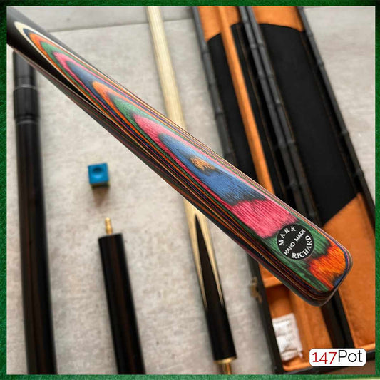 57" Snooker/Pool Cue + Case + Extensions Bundle :: Rainbow Multicolour