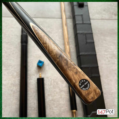 57" Snooker/Pool 3/4 Jointed Ash Brass Ferrule Cue + Case + Extensions Bundle Burl Spliced - 147Pot - UK - Fast UK Delivery
