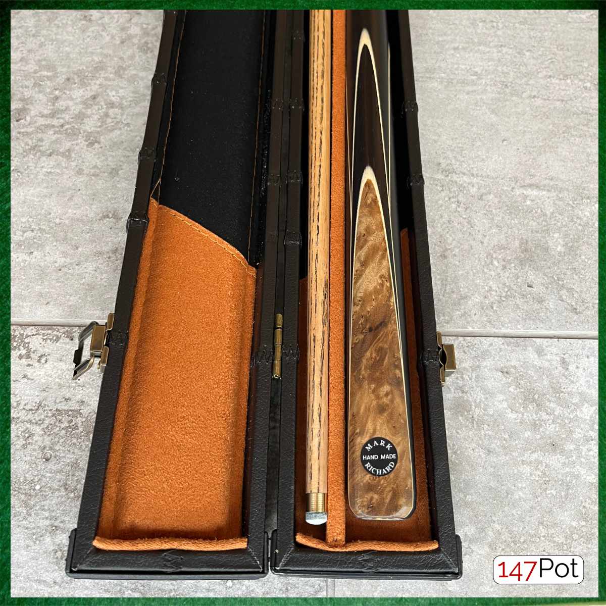 57" Snooker/Pool 3/4 Jointed Ash Brass Ferrule Cue + Case + Extensions Bundle Burl Spliced - 147Pot - UK - Fast UK Delivery