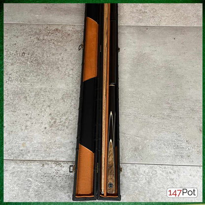 57" Snooker/Pool 3/4 Jointed Ash Brass Ferrule Cue + Case + Extensions Bundle Burl Spliced - 147Pot - UK - Fast UK Delivery
