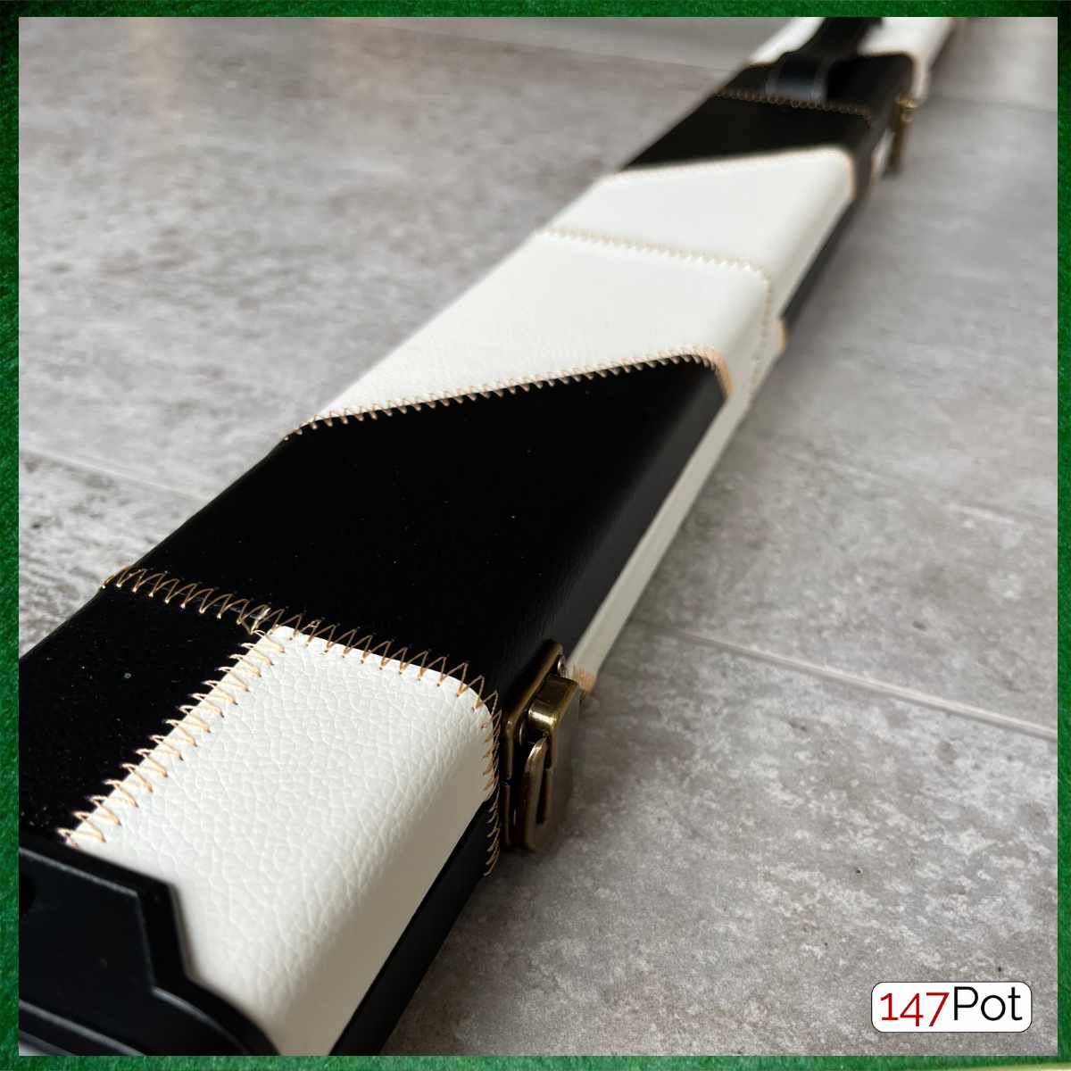 57" Snooker/Pool Cue + Case + Extensions Bundle :: Navy Inlay Style