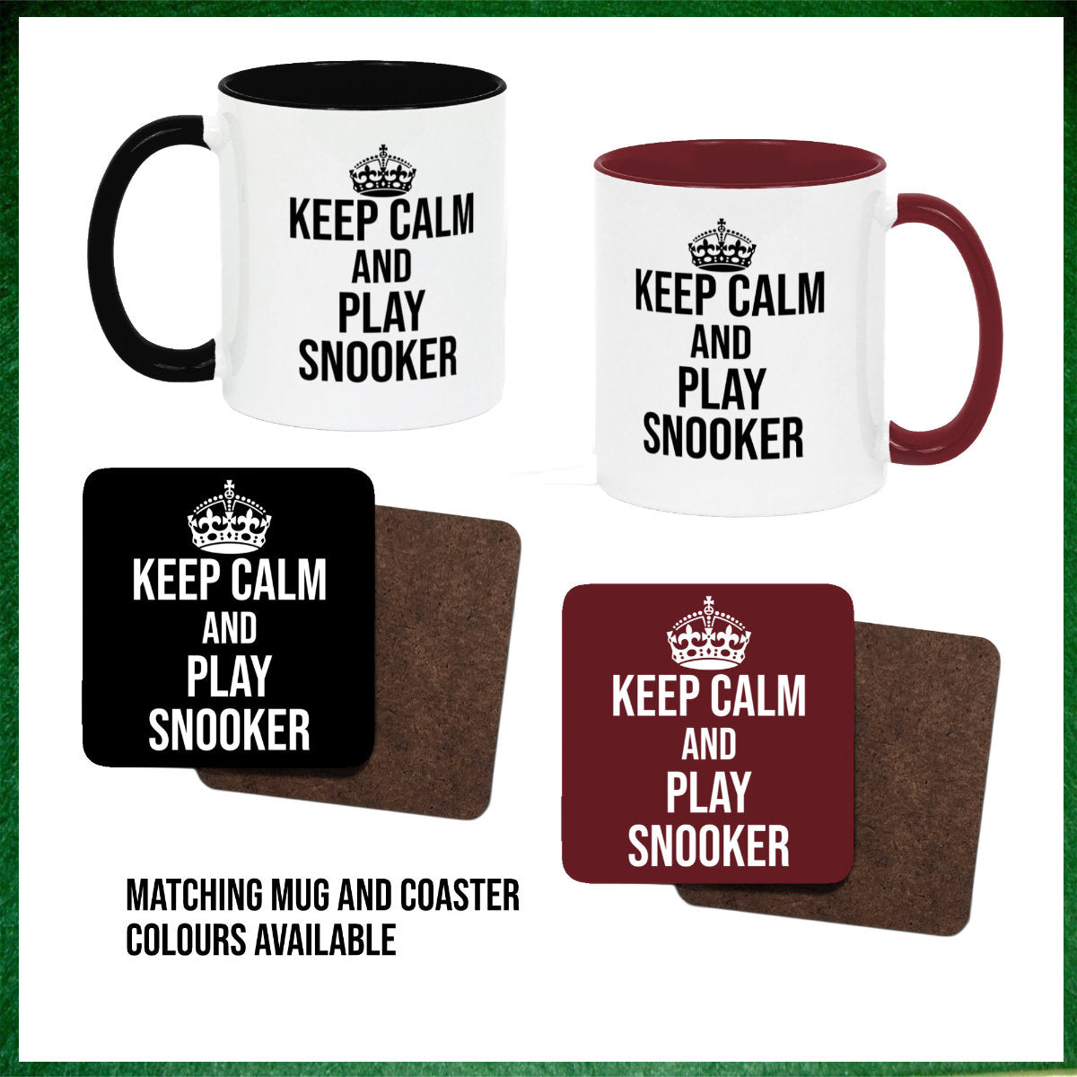 Keep Calm and Play Snooker 11oz Mug || Mug, Coaster & Set Options