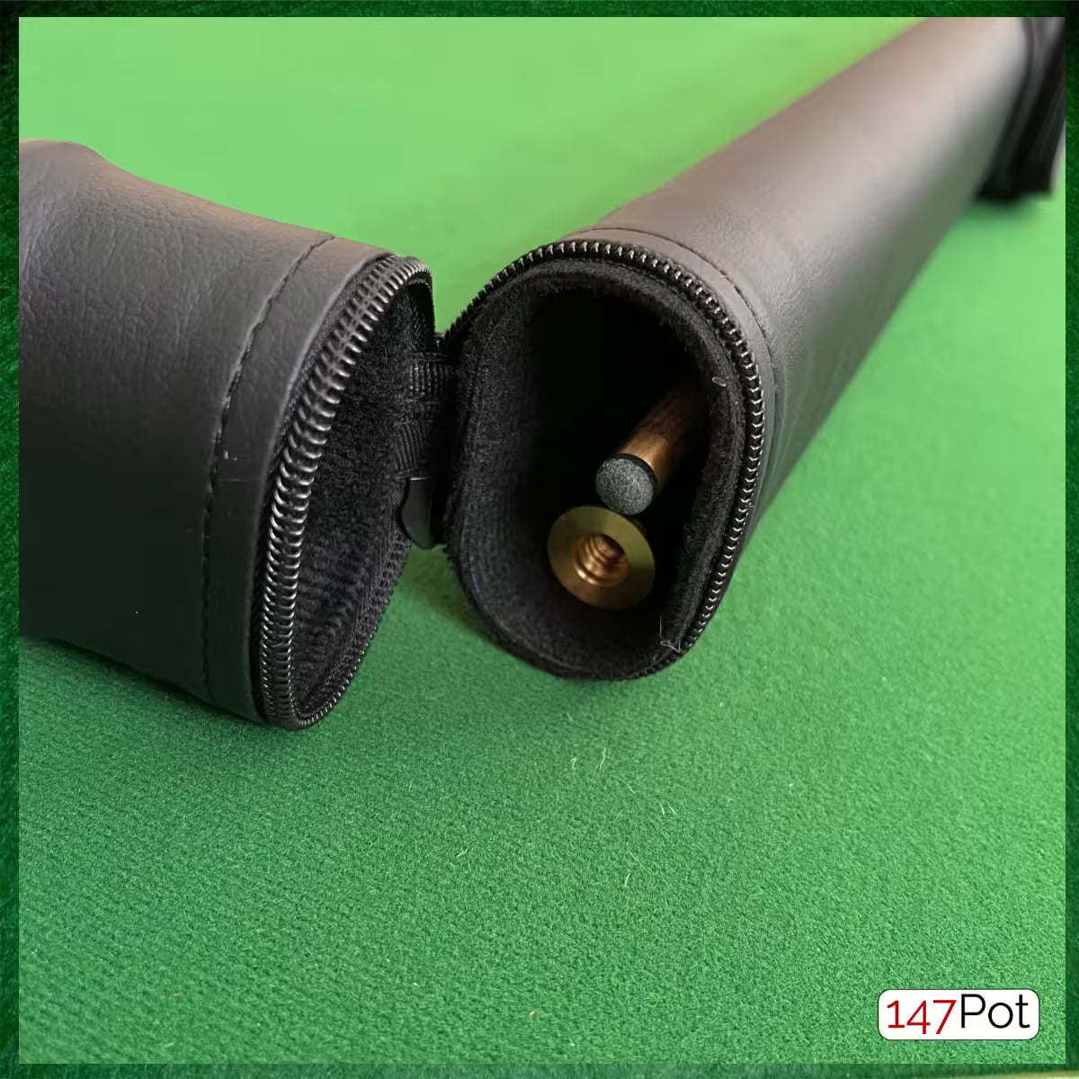 57 Inch 2-Piece Ash Snooker Cue - 9.5mm Tip - Hard Case