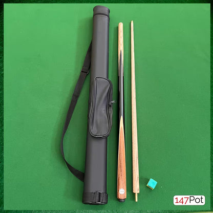 58 Inch 2-Piece Ash Walnut Splice Snooker Cue - 9.5mm Tip - Hard Case