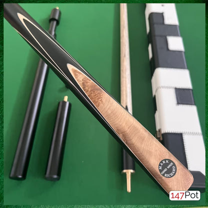 58" Snooker/Pool Cue + Case + 2x Extensions Bundle :: Burl Spliced Style