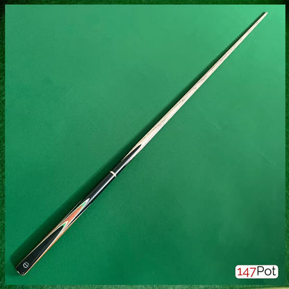 58 Inch Snooker/Pool 3/4 Jointed Ash Cue - 9.5mm Tip - Hard Case - 2x Extensions Bundle :: Emerald Green Arrows