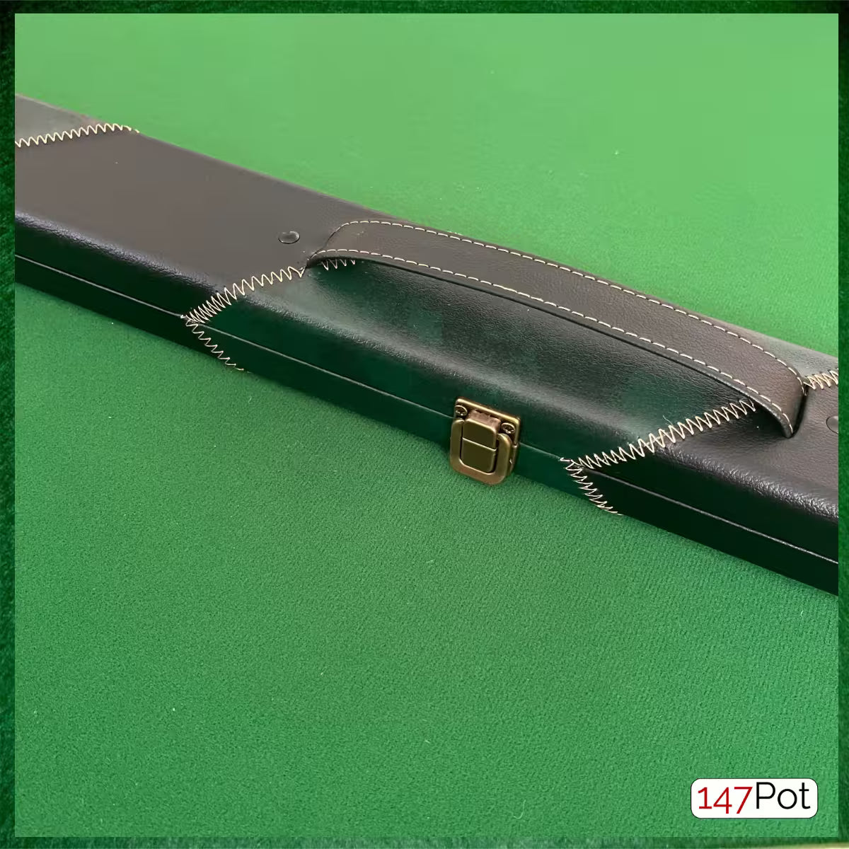 58 Inch Snooker/Pool 3/4 Jointed Ash Cue - 9.5mm Tip - Hard Case - 2x Extensions Bundle :: Emerald Green Arrows