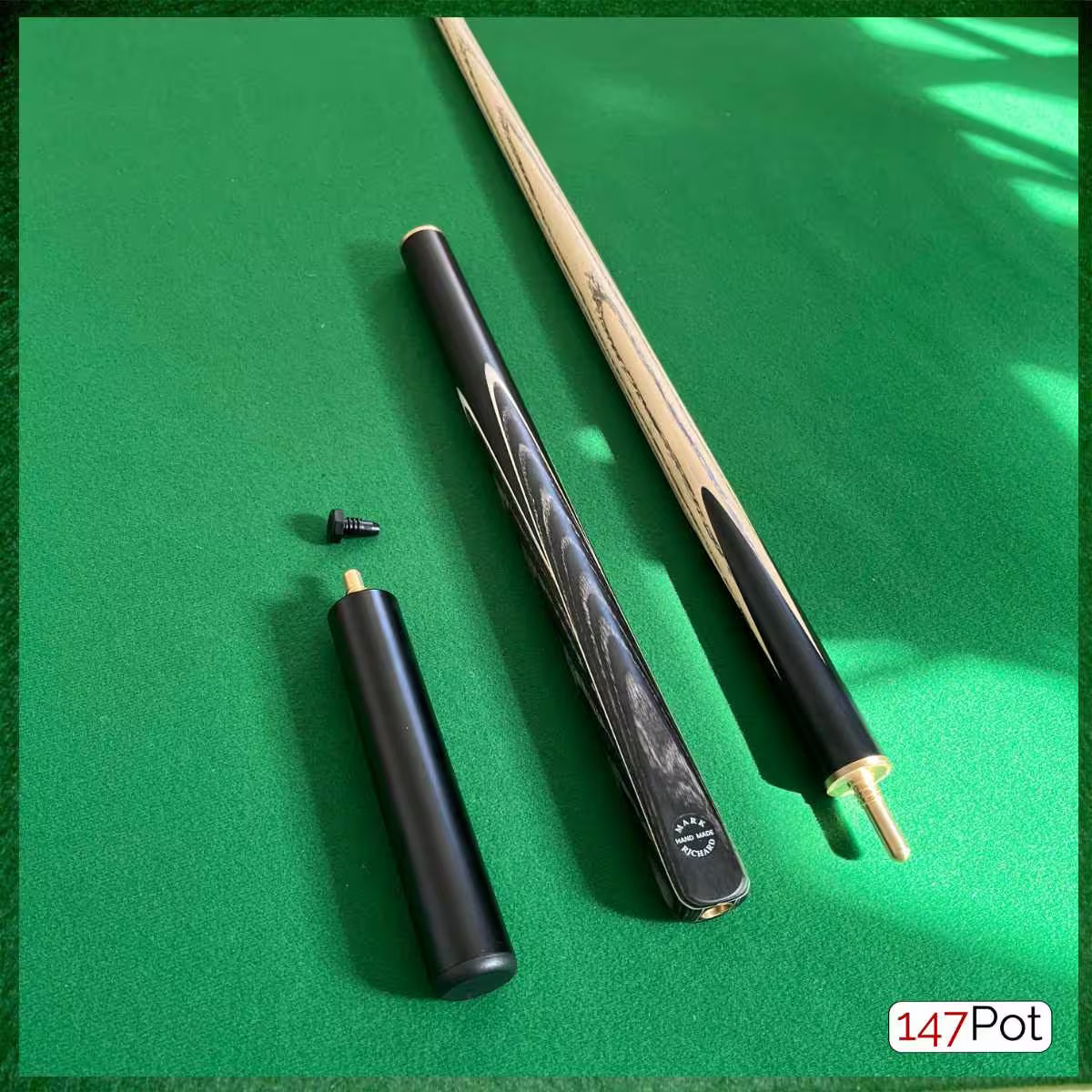 57" Grey & Black 3/4 Jointed 9.5mm Elk Tip English Snooker/Pool Cue