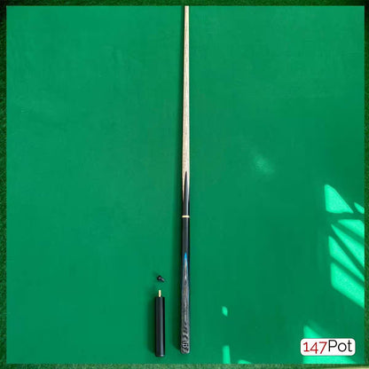 58" ¾ Jointed English Ash Snooker/Pool Cue - Black, Blue Smokey Grey
