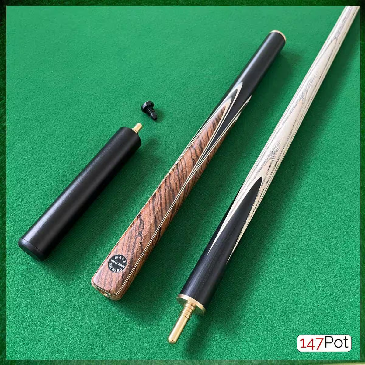 57" Zebreano Dark Tan 3/4 Jointed Snooker/Pool Cue