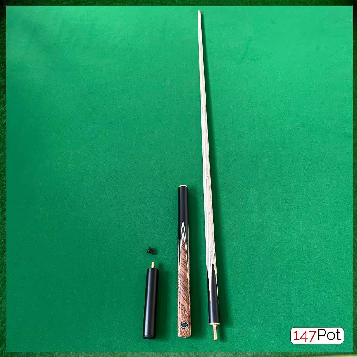 57" Zebreano Dark Tan 3/4 Jointed Snooker/Pool Cue