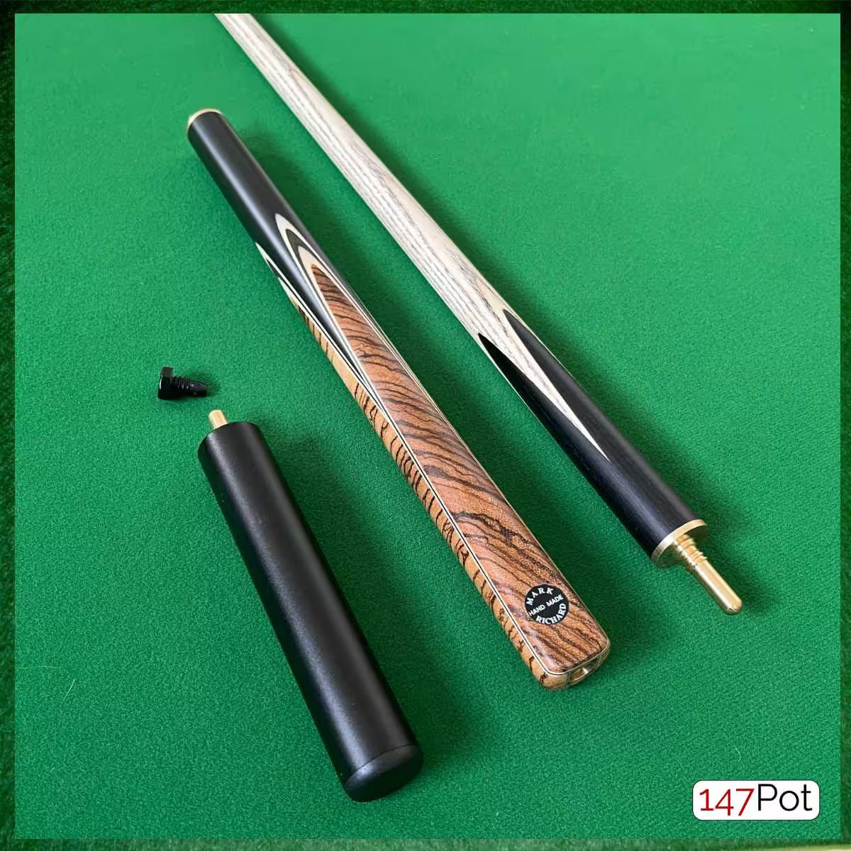 57" Zebreano Dark Tan 3/4 Jointed Snooker/Pool Cue